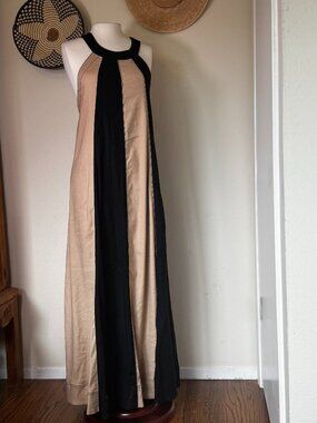 Maeve / Anthropologie Maxi Dress. Size Medium. Black & Tan.